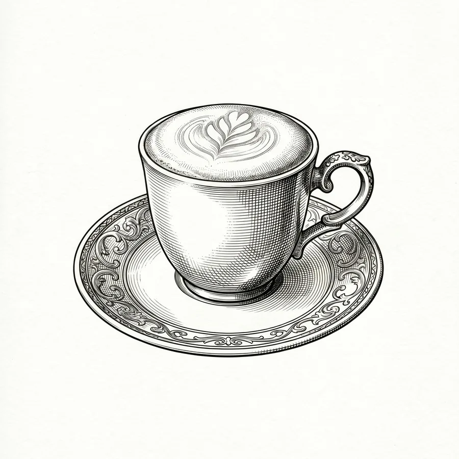 Cappuccino 에칭 일러스트