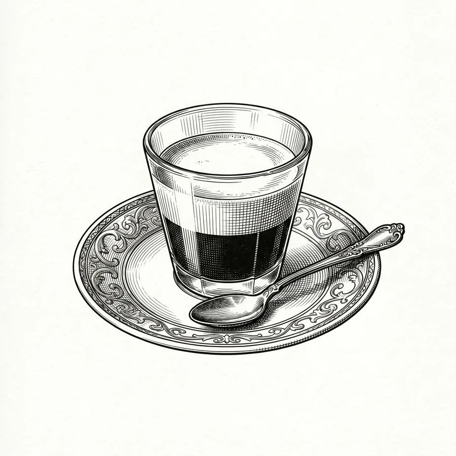 Cortado 에칭 일러스트