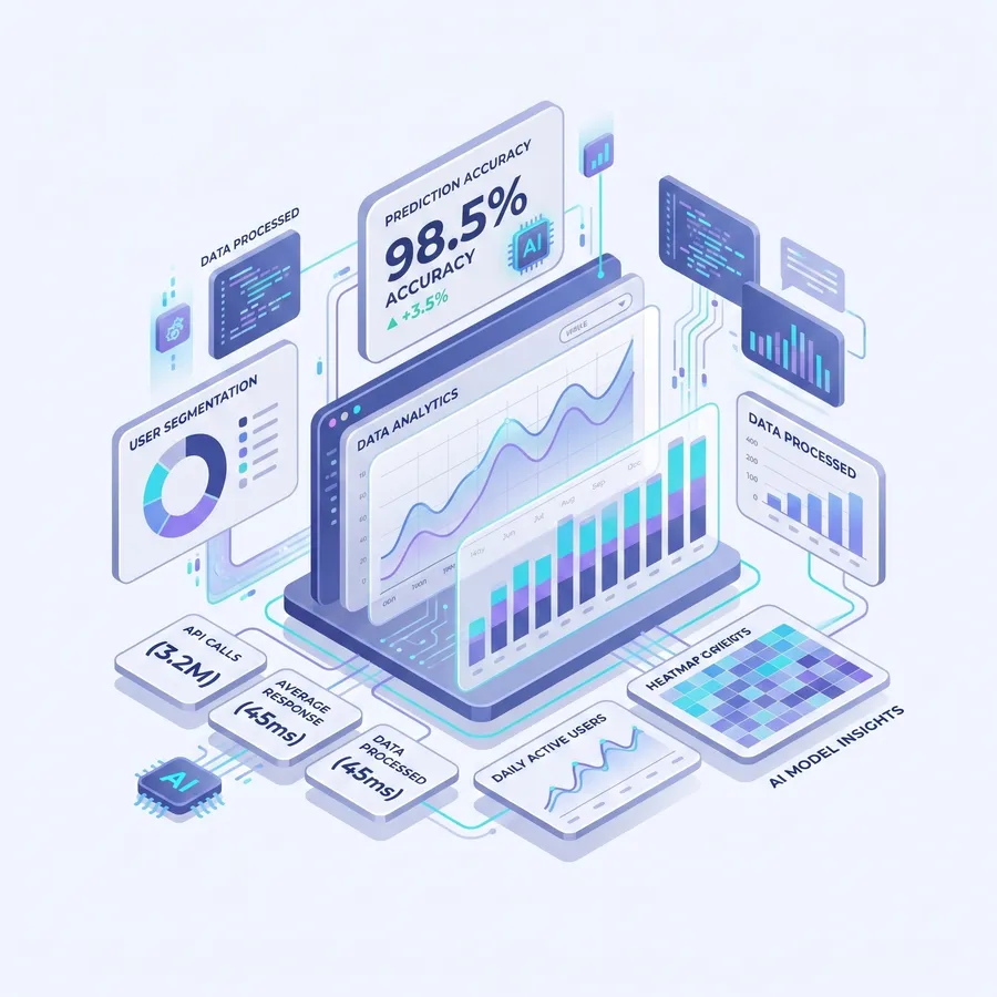 AI·SaaS 제품·인프라 일러스트 분석 대시보드 예제
